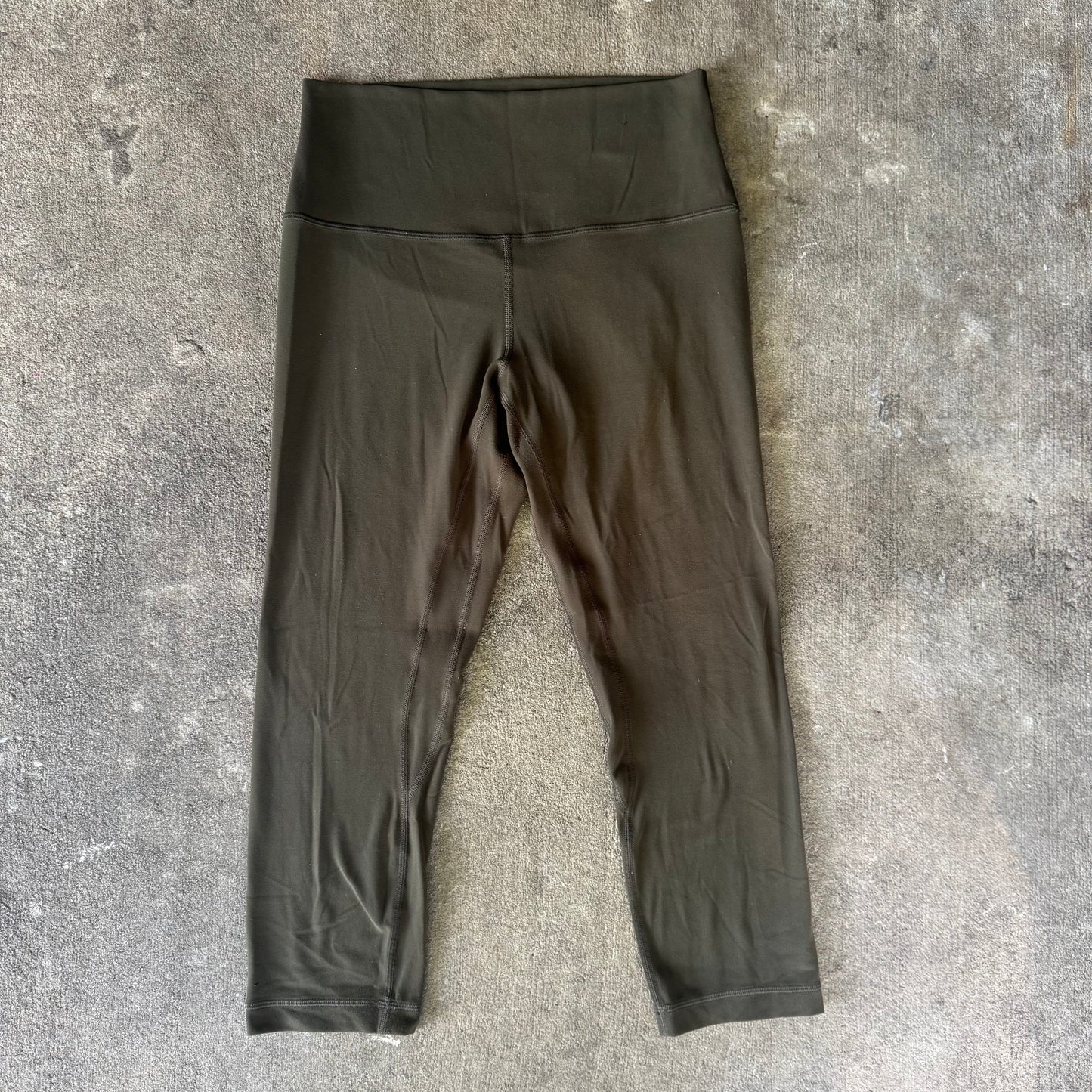 Army Green Lululemon Align Crop Leggings