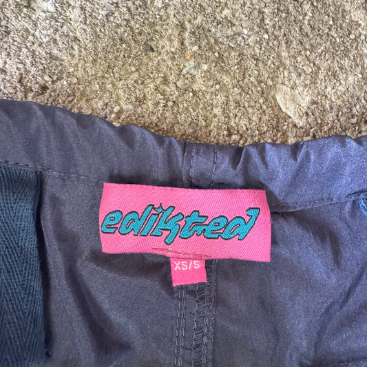 Edikted Navy Nylon Baggy Parachute Pants