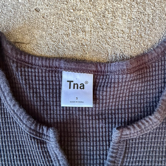 Aritzia TNA Thermal Notch Cropped T-Shirt