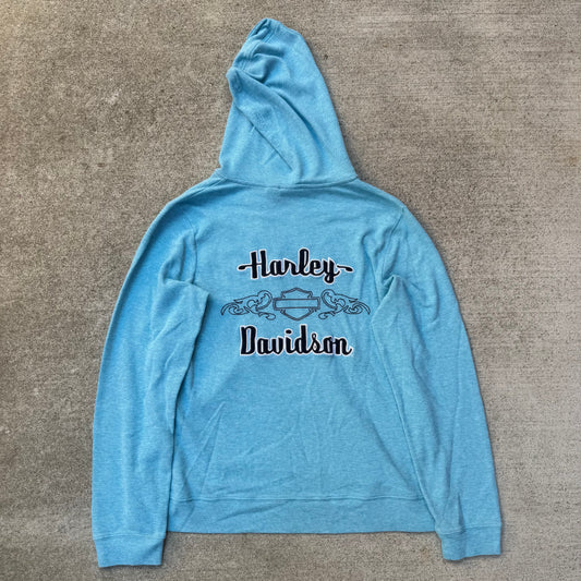 Harley Davidson Waffle Knit Hooded Long Sleeve