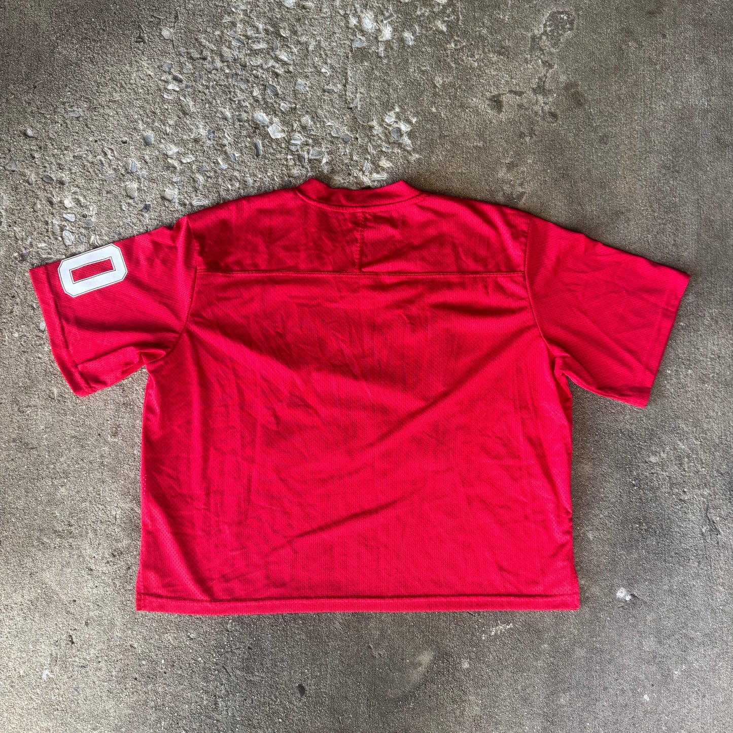 Cropped Jersey Mesh T-Shirt