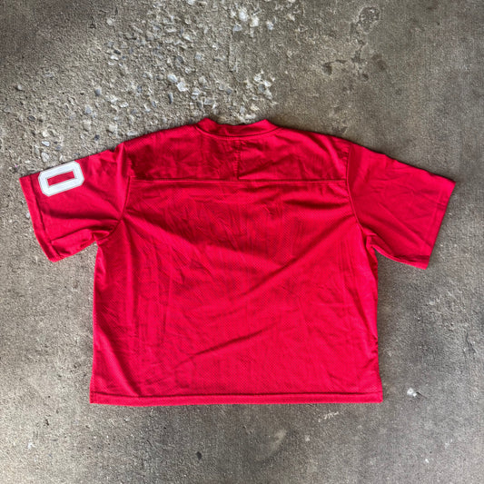Cropped Jersey Mesh T-Shirt