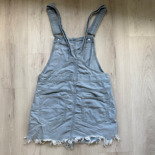 Free People Striped Denim Overall Skirt