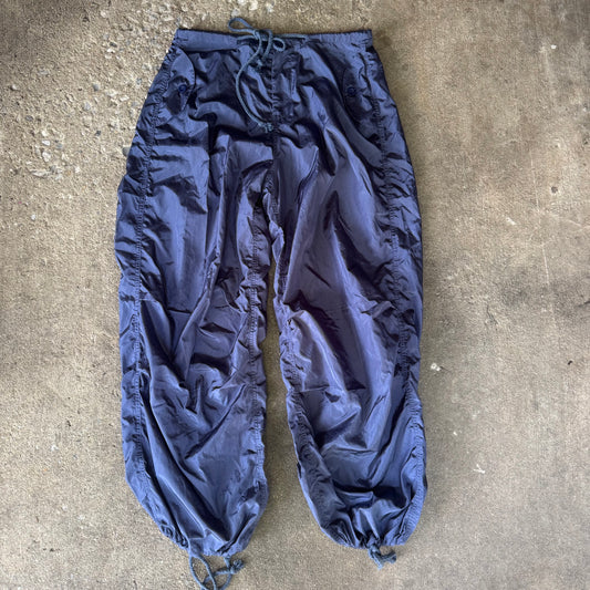 Edikted Navy Nylon Baggy Parachute Pants