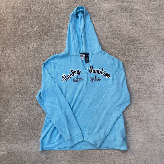 Harley Davidson Waffle Knit Hooded Long Sleeve