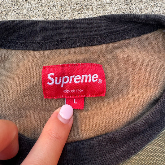 Supreme Tape Stripe Pique Long Sleeve Top