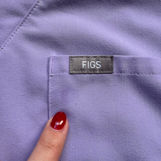 Figs Catarina Scrub One Pocket Top Lavender Dew