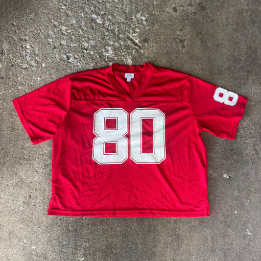 Cropped Jersey Mesh T-Shirt