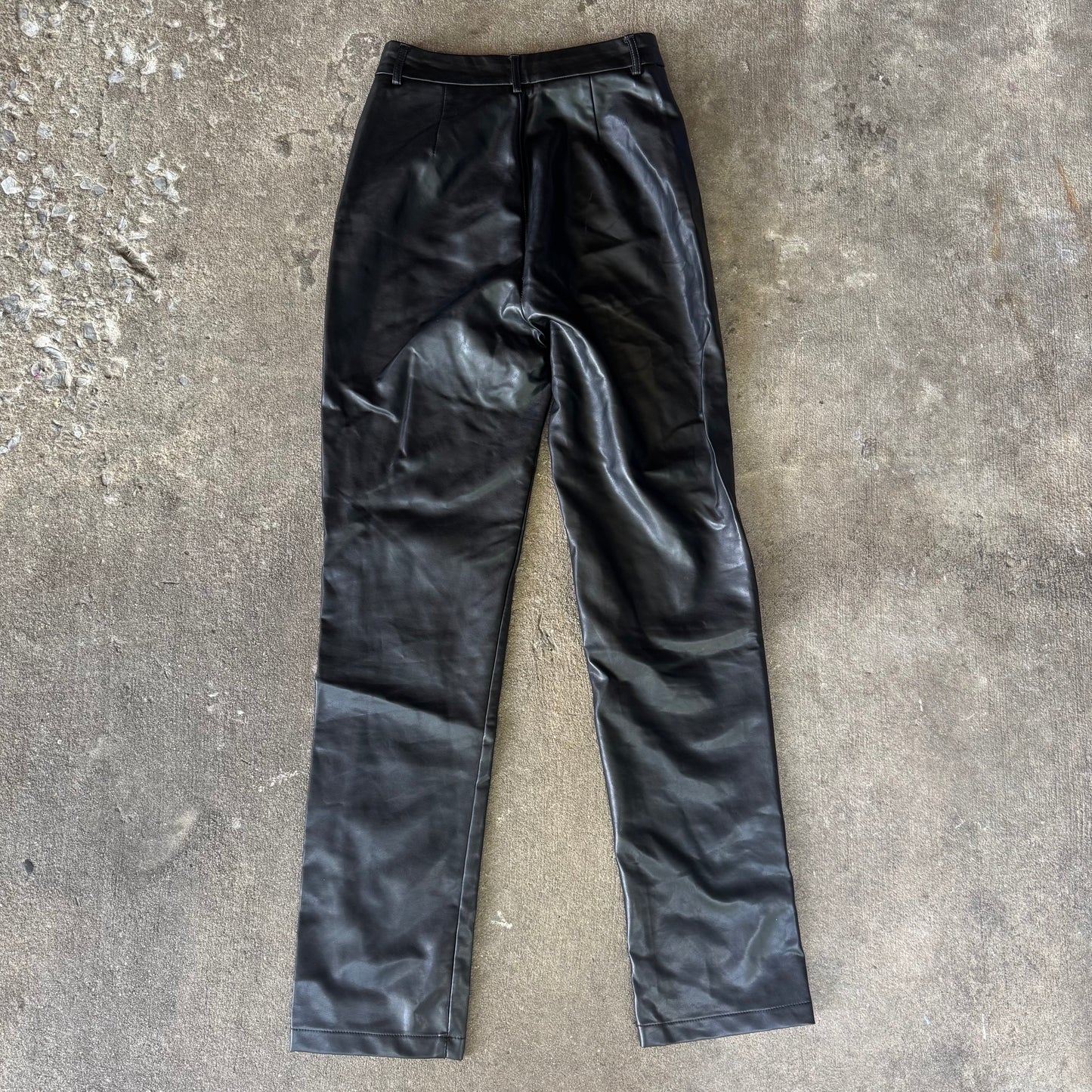 White Fox Leather Pants