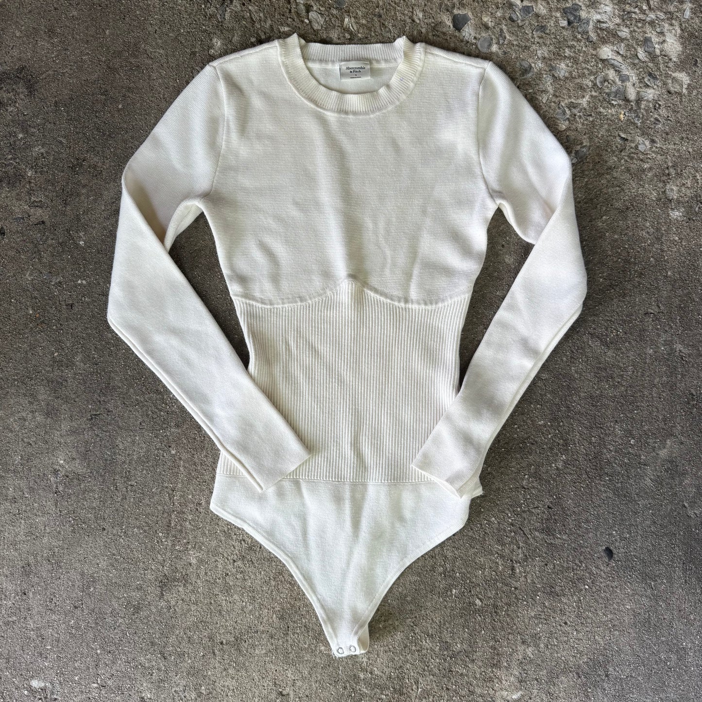 Abercrombie & Fitch Long Sleeve Crew Corset Sweater Bodysuit