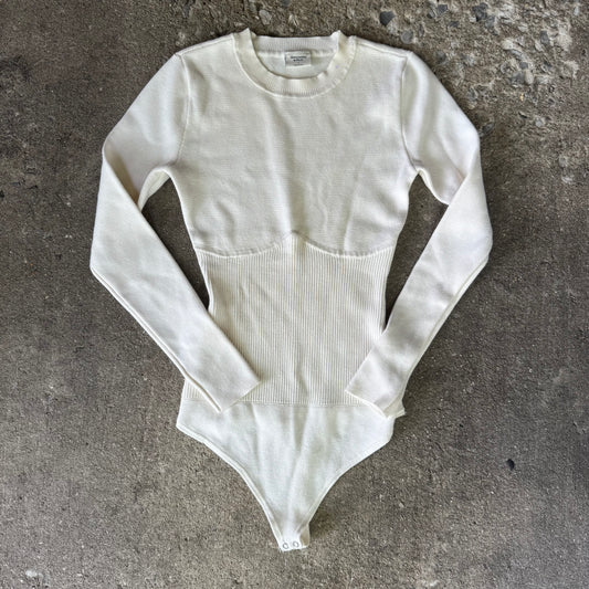 Abercrombie & Fitch Long Sleeve Crew Corset Sweater Bodysuit