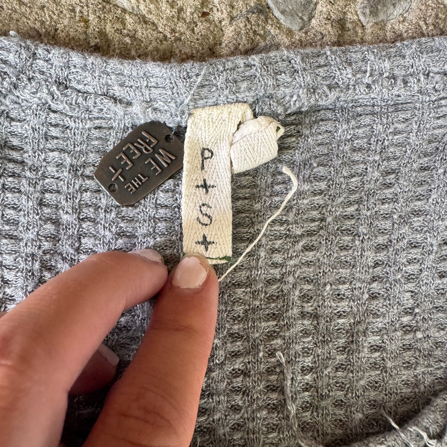 Free People Waffle Knit Long Sleeve