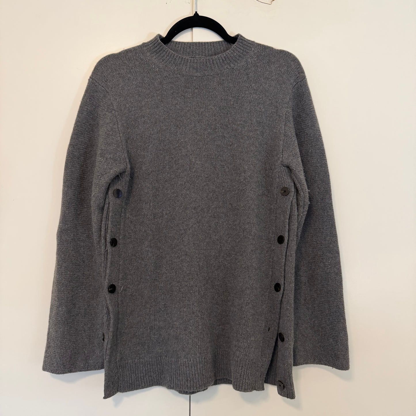 Theory Airy Wool Cashmere Button Tunic Sweater