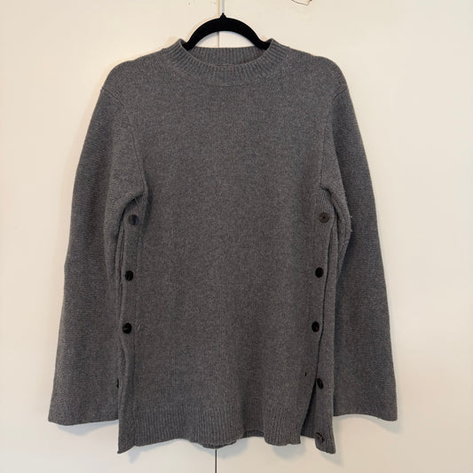 Theory Airy Wool Cashmere Button Tunic Sweater