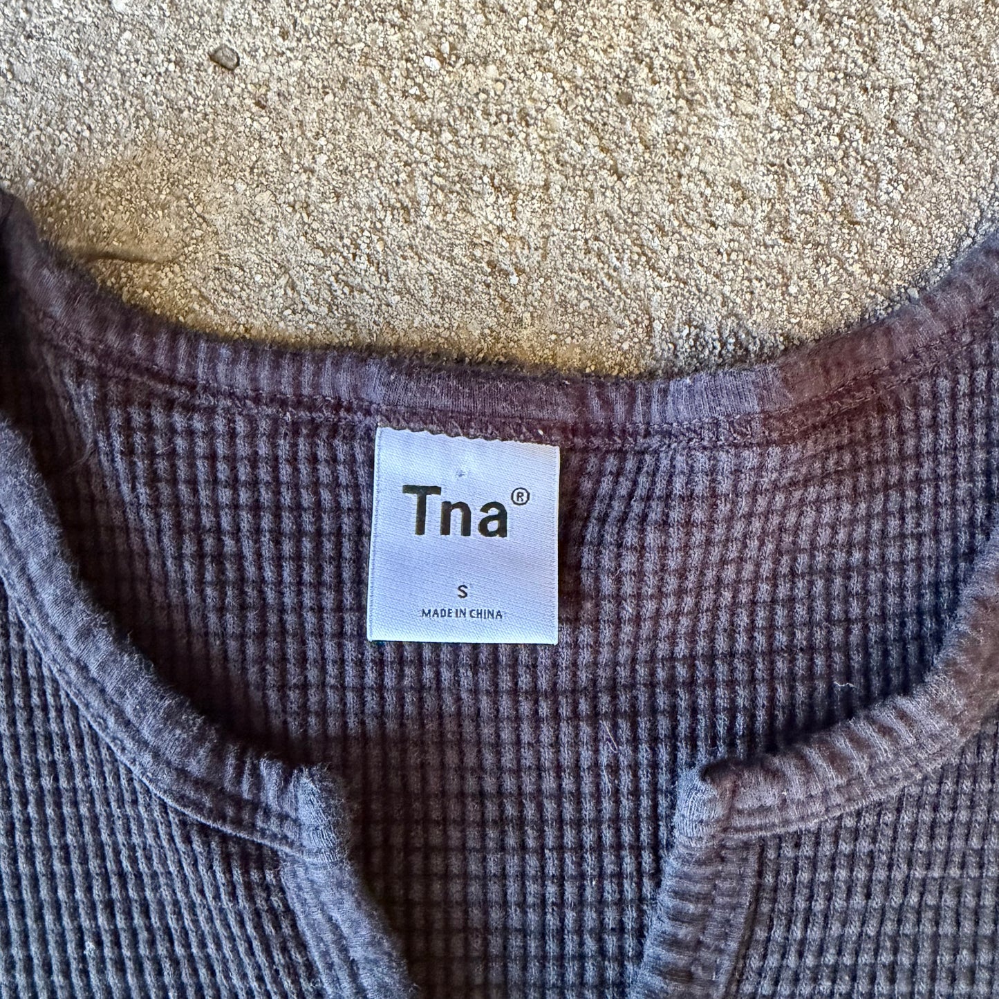 Aritzia TNA Thermal Notch Cropped T-Shirt