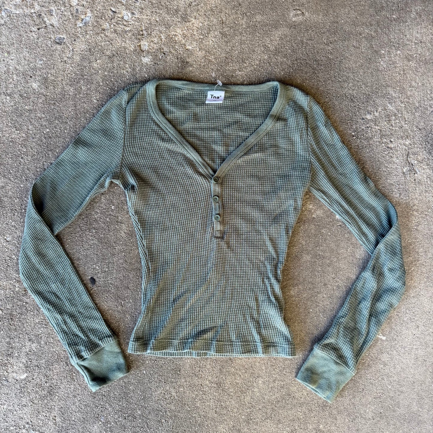 Aritzia TNA Waffle Knit Long Sleeve