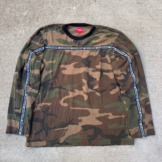 Supreme Tape Stripe Pique Long Sleeve Top