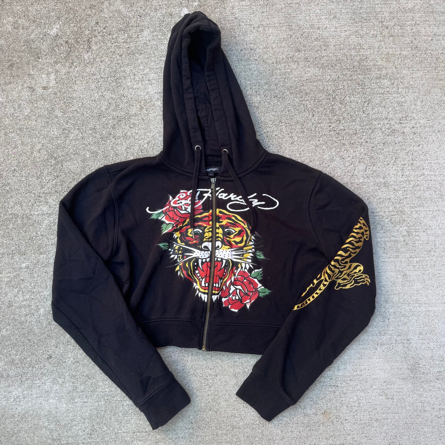 Ed Hardy Cropped Zip Up Hoodie
