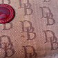 Dooney and Bourke Vintage Monogram Canvas Tassle Shoulder Bag and Wallet