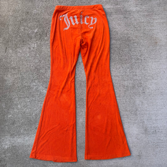 Y2K Juicy Couture Rhinestone Terrycloth Flared Pants