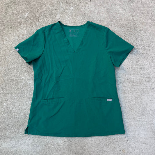 Hunter Green Figs Casma Three-Pocket Scrub Top