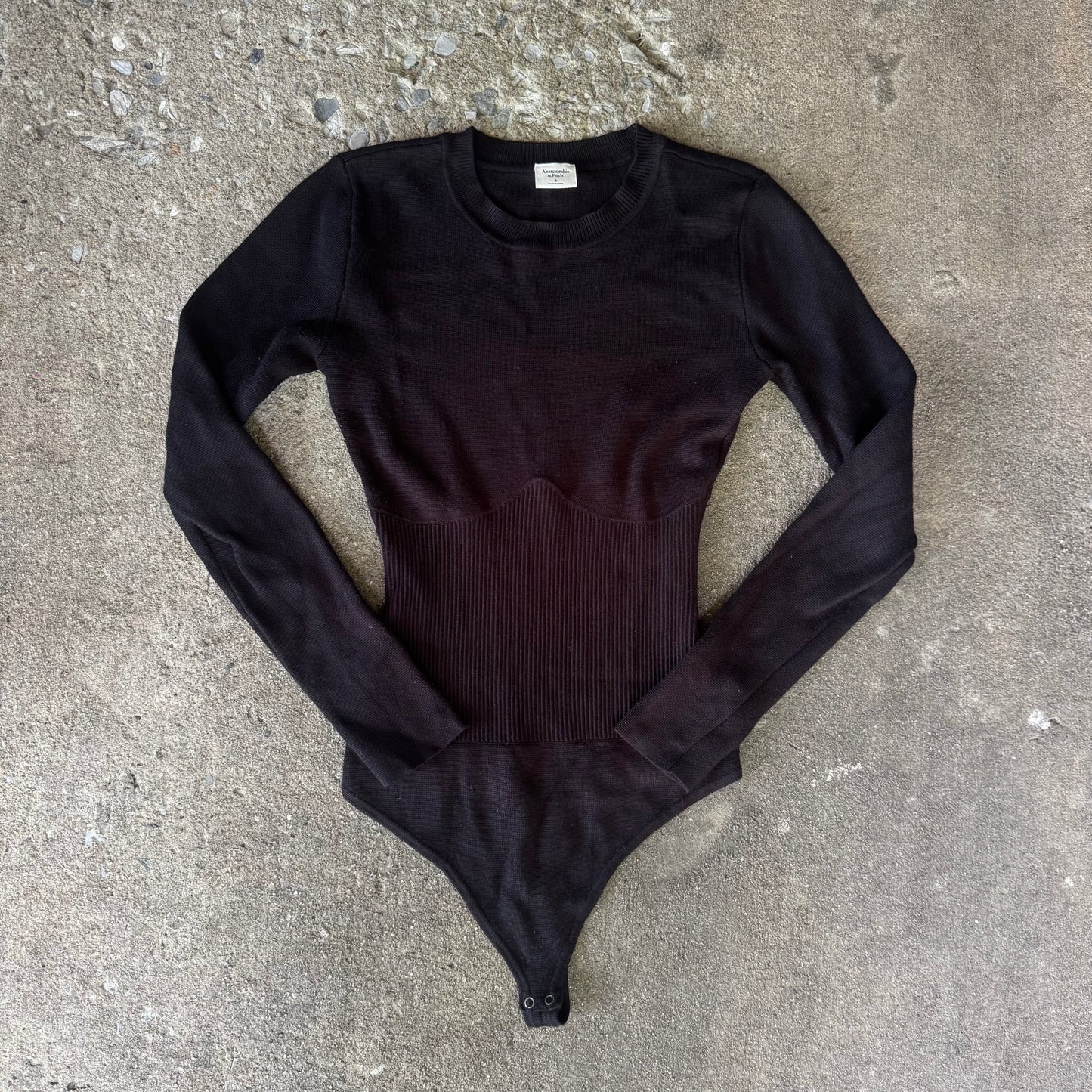 Abercrombie & Fitch Long Sleeve Crew Corset Sweater Bodysuit