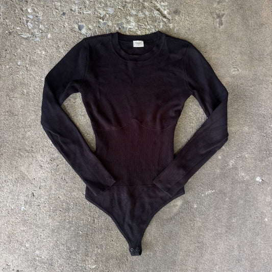 Abercrombie & Fitch Long Sleeve Crew Corset Sweater Bodysuit