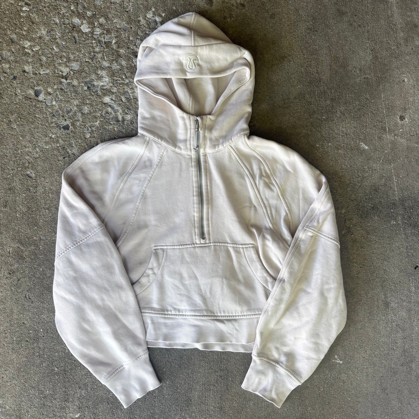 Cream Lululemon Scuba Oversized Half Zip Hoodie