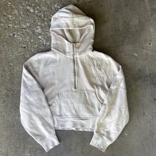 Cream Lululemon Scuba Oversized Half Zip Hoodie