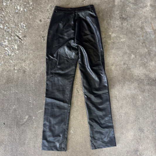 White Fox Leather Pants