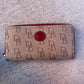 Dooney and Bourke Vintage Monogram Canvas Tassle Shoulder Bag and Wallet