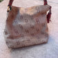 Dooney and Bourke Vintage Monogram Canvas Tassle Shoulder Bag and Wallet